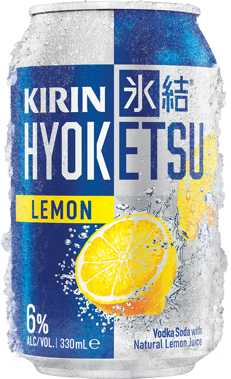 A frosty 330mL can of Kirin Hyoketsu Lemon