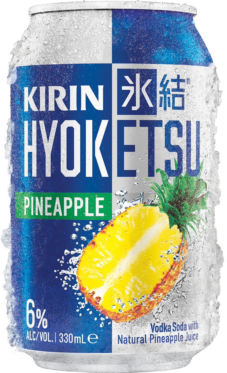 A frosty 330mL can of Kirin Hyoketsu Pineapple